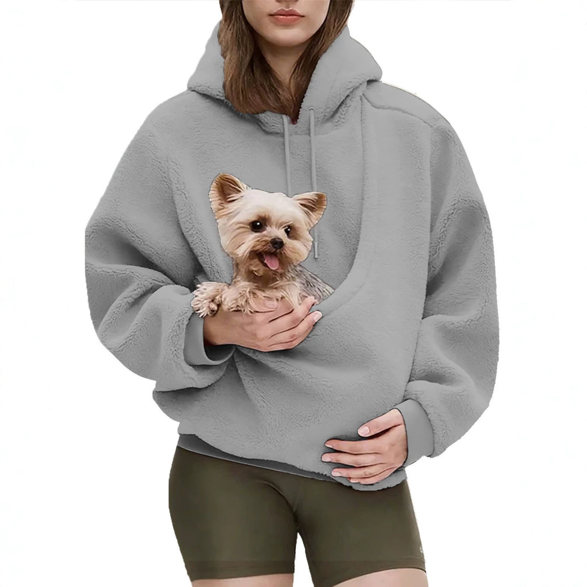 Women's Solid Color Velvet Loose Hoodie Sweatshirt Long Sleeve Pullover