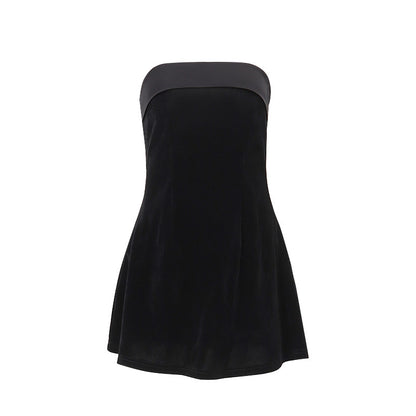 Women's Backless One-Line Collar A-Line Mini Dress