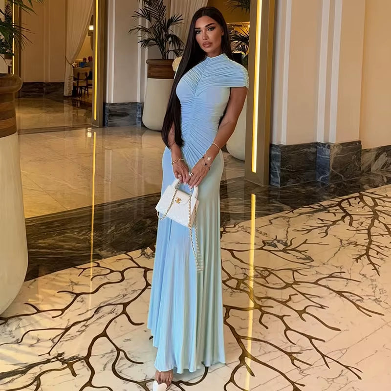 Women’s Elegant Ruched Maxi Dress 