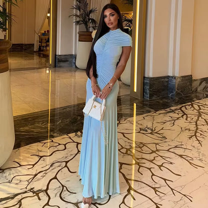 Women’s Elegant Ruched Maxi Dress 