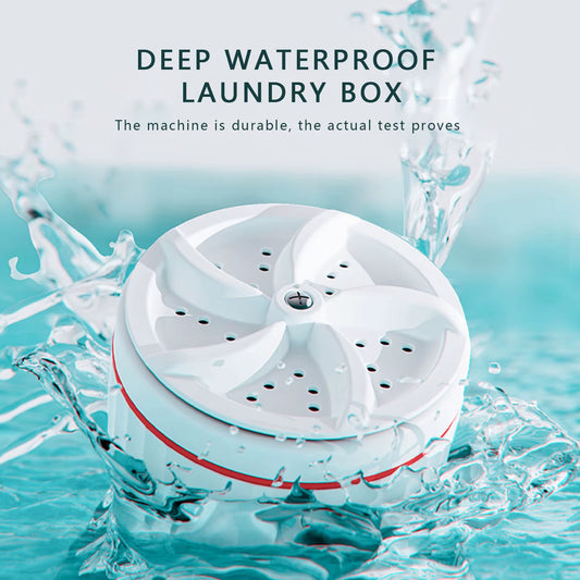 Mini Ultrasonic Turbo Washing Machine Portable USB Powered Removes Dirt Washer Clothing Cleaning Washing Machine for Travel Home