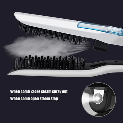 SteamGlide™   Professional  Straightener brush Titanium Curling Flat Iron