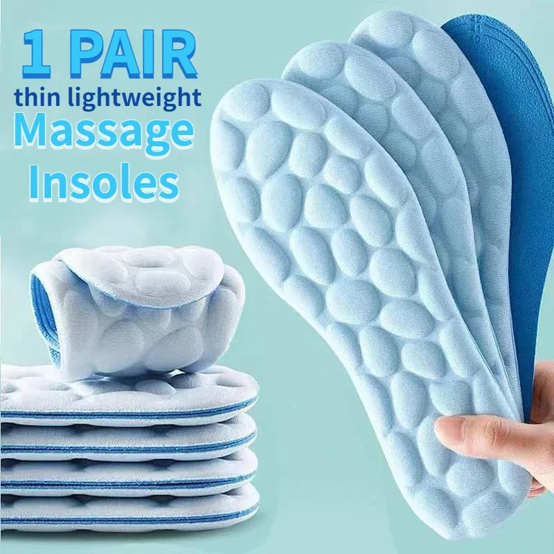 4D Massage Shoes Insoles Super Soft Latex Sports Insole for Feet Running Basket Shoe Sole Arch Support Orthopedic Inserts Unisex
