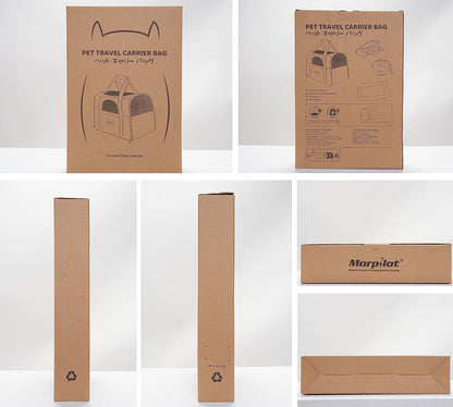 Cozy Pet Travel Tote for Cats & Small Dogs – Lightweight Foldable Pet Travel Crate with Comfortable Cushion, Carry Handle, Travel Dish & Flight-Ready Design