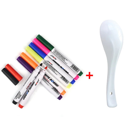 8/12 Colors Magical Water Painting Pen Set Water Floating Doodle Kids Drawing Early Art Education Pens Magic Whiteboard Markers