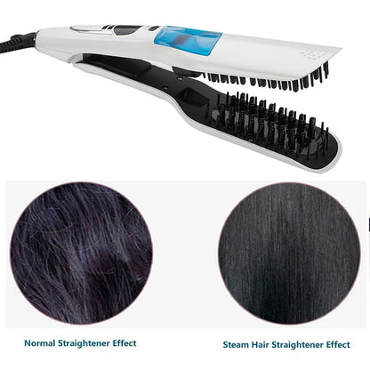 SteamGlide™   Professional  Straightener brush Titanium Curling Flat Iron