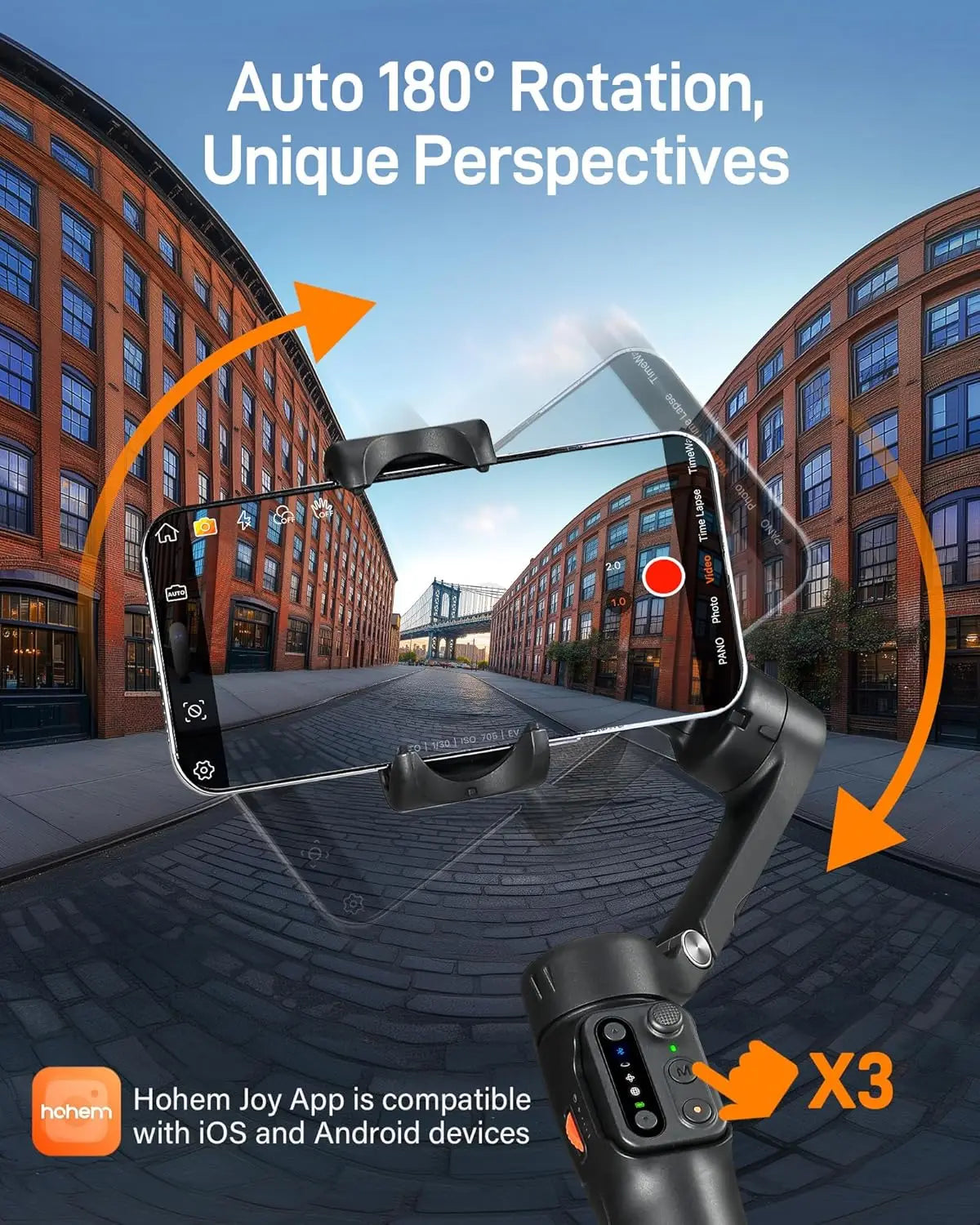  Control and Foldable Phone Stabilizer for Iphone/Samsung/Xiaomi/Huaweii